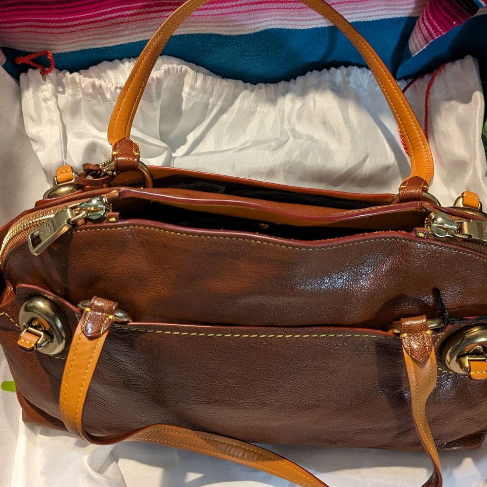 NWT Coach Grain Leather Outlaw Satchel Shoulder Bag 38188 Saddle Brown